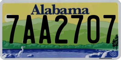 AL license plate 7AA2707