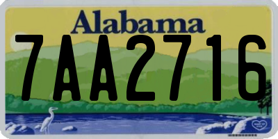 AL license plate 7AA2716