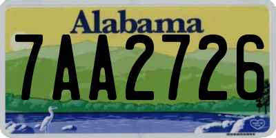 AL license plate 7AA2726