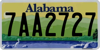AL license plate 7AA2727