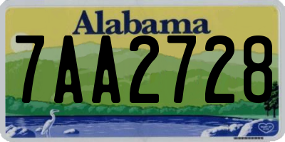 AL license plate 7AA2728
