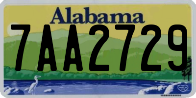 AL license plate 7AA2729