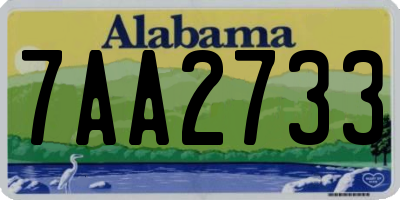 AL license plate 7AA2733