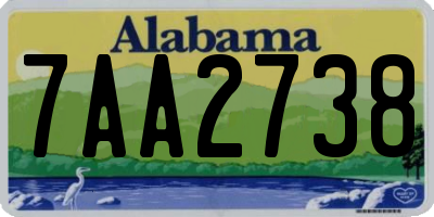 AL license plate 7AA2738