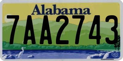 AL license plate 7AA2743