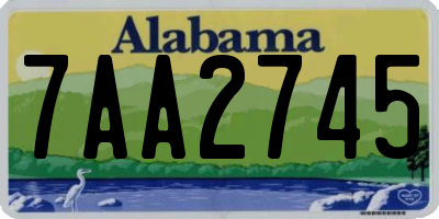 AL license plate 7AA2745
