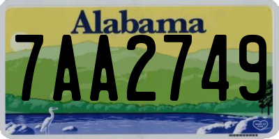 AL license plate 7AA2749