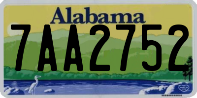 AL license plate 7AA2752