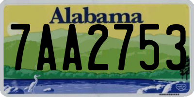 AL license plate 7AA2753