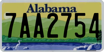 AL license plate 7AA2754