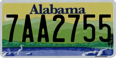 AL license plate 7AA2755