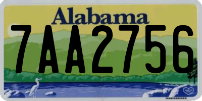 AL license plate 7AA2756