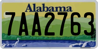 AL license plate 7AA2763