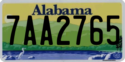AL license plate 7AA2765