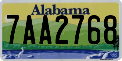AL license plate 7AA2768