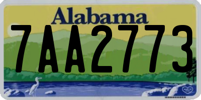 AL license plate 7AA2773