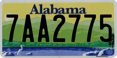 AL license plate 7AA2775