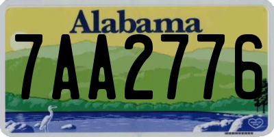 AL license plate 7AA2776
