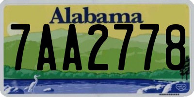 AL license plate 7AA2778