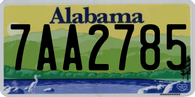 AL license plate 7AA2785