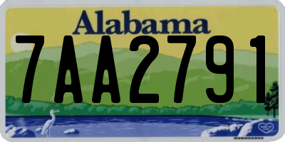 AL license plate 7AA2791