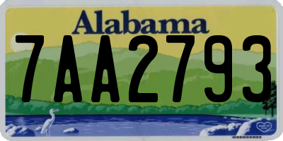 AL license plate 7AA2793