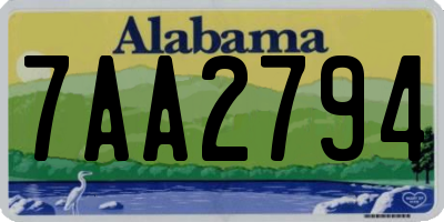AL license plate 7AA2794