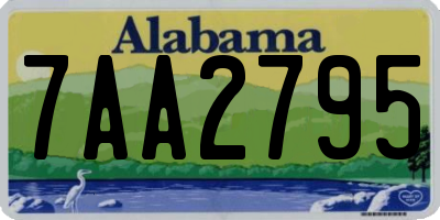 AL license plate 7AA2795