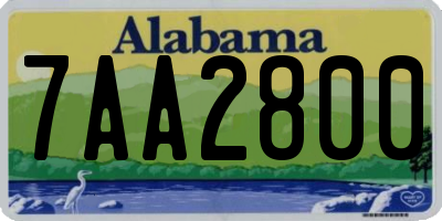 AL license plate 7AA2800