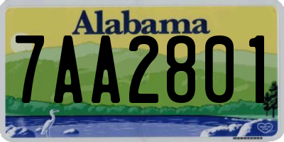 AL license plate 7AA2801