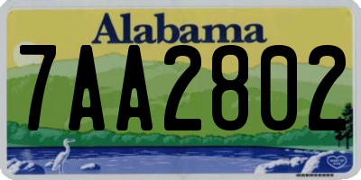 AL license plate 7AA2802