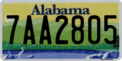 AL license plate 7AA2805