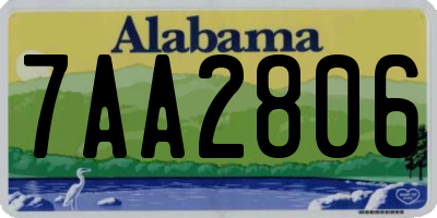 AL license plate 7AA2806