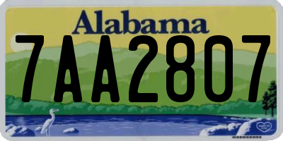 AL license plate 7AA2807