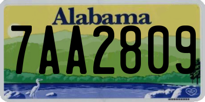 AL license plate 7AA2809