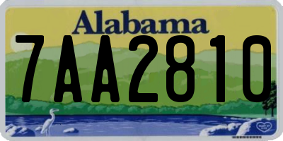 AL license plate 7AA2810