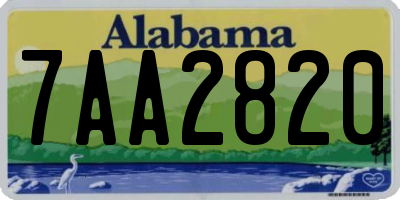 AL license plate 7AA2820
