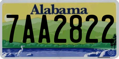 AL license plate 7AA2822