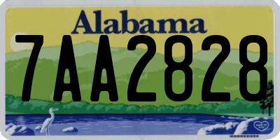 AL license plate 7AA2828