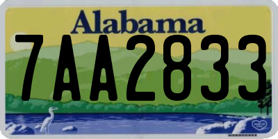 AL license plate 7AA2833