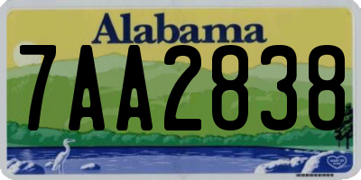 AL license plate 7AA2838