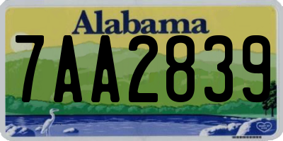 AL license plate 7AA2839