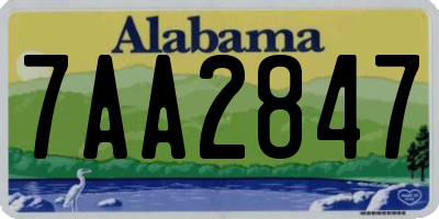 AL license plate 7AA2847