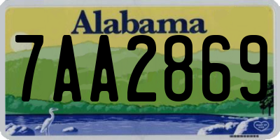 AL license plate 7AA2869