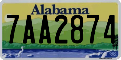 AL license plate 7AA2874