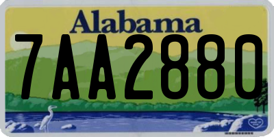 AL license plate 7AA2880