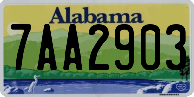 AL license plate 7AA2903