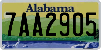 AL license plate 7AA2905