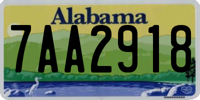 AL license plate 7AA2918