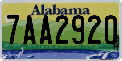 AL license plate 7AA2920